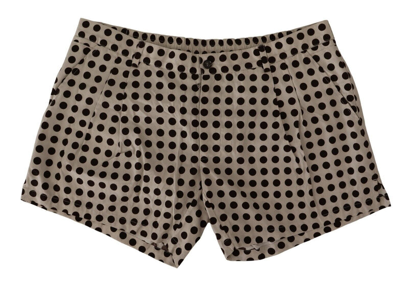 Pantalones cortos de algodón y lino Dolce & Gabbana negros y blancos con lunares