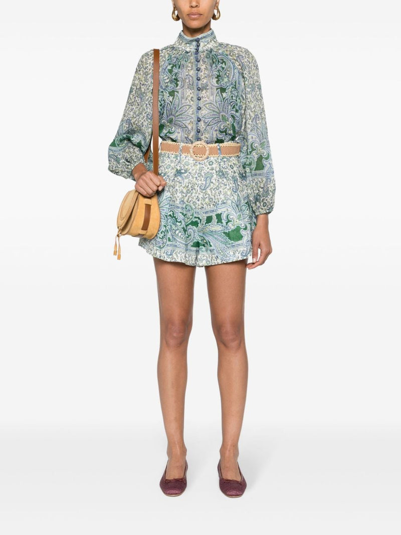 Zimmermann Zimmermann Ottie Tuck Linen Shorts