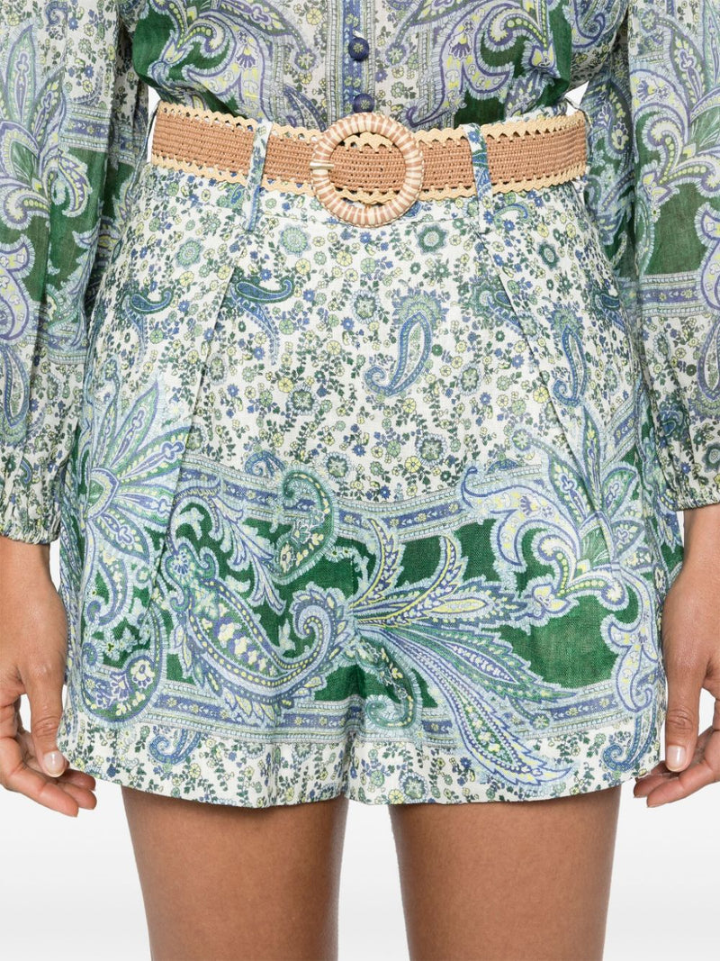 Zimmermann Zimmermann Ottie Tuck Linen Shorts