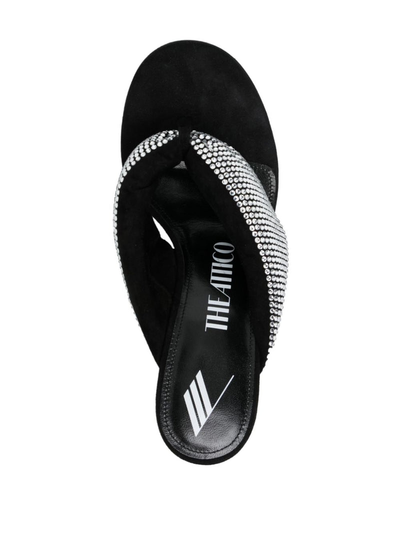 The Attico Rem crystal-embellished thong sandals | Urbalenti™... | Urbalenti™ NYC