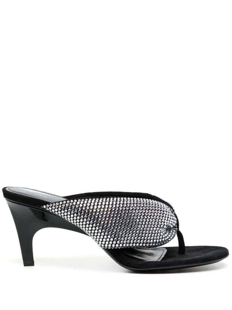 The Attico Rem crystal-embellished thong sandals | Urbalenti™... | Urbalenti™ NYC