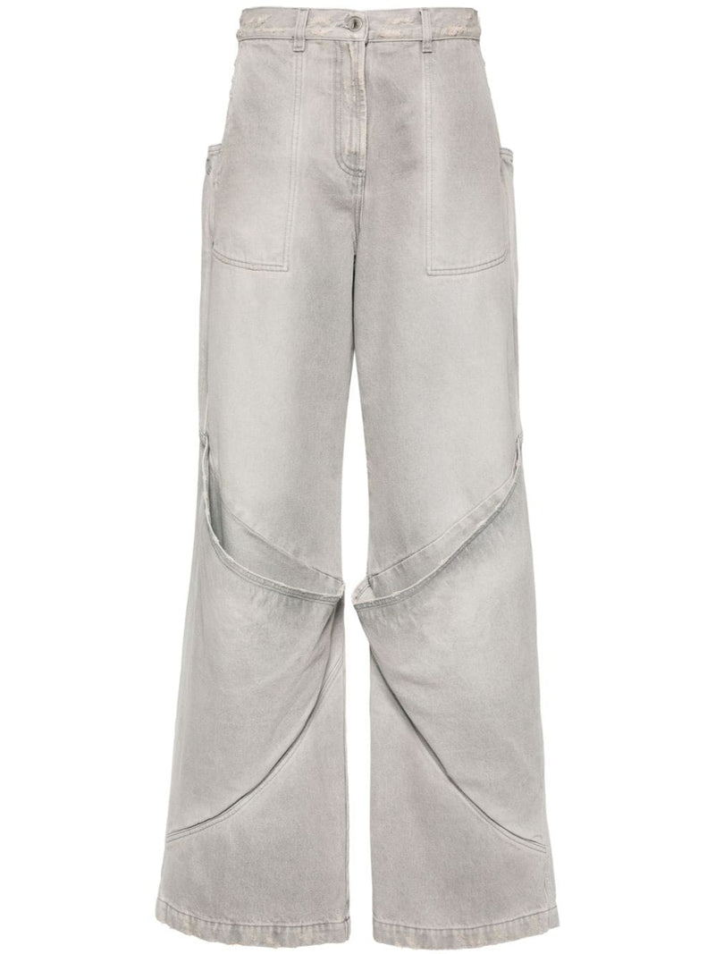 The Attico Wide-leg denim cotton jeans | Urbalenti™ NYC