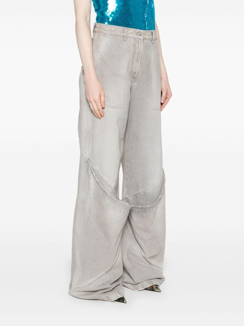 The Attico Wide-leg denim cotton jeans | Urbalenti™ NYC