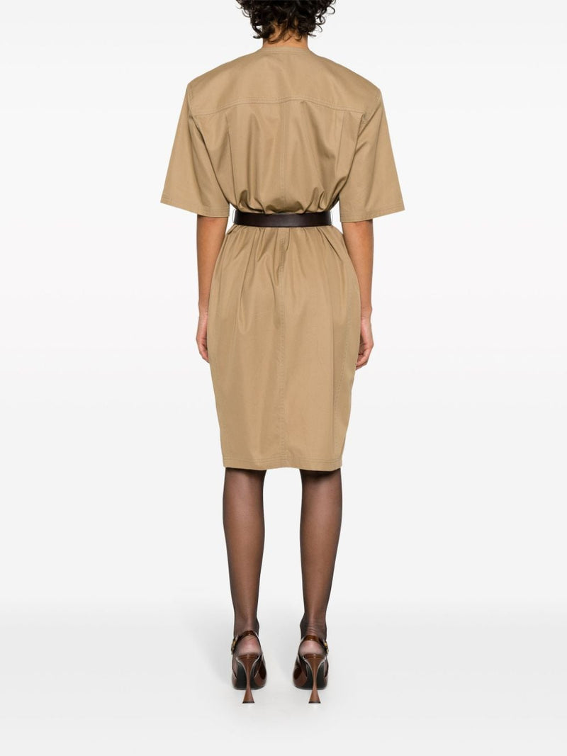 Saint Laurent Cotton twill midi dress | Urbalenti™ NYC