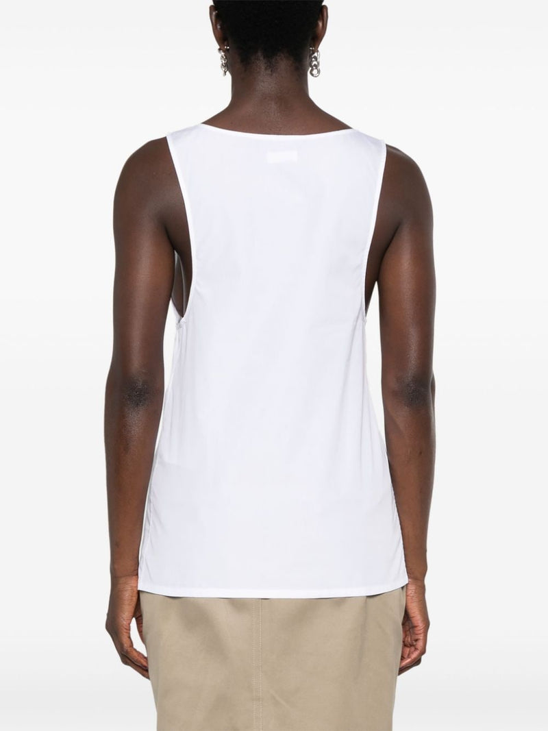 Saint Laurent semi-sheer Henley Tank Top | Urbalenti™ NYC