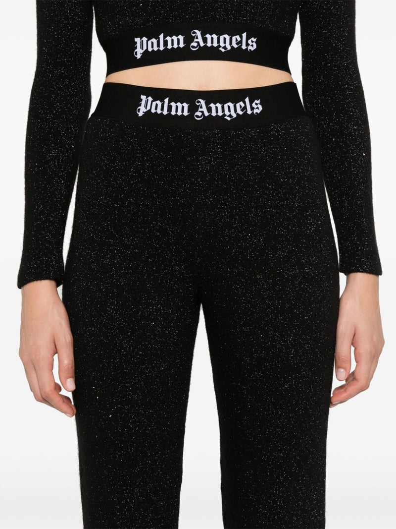 Palm Angels Logo lurex flared trousers | Urbalenti™ NYC