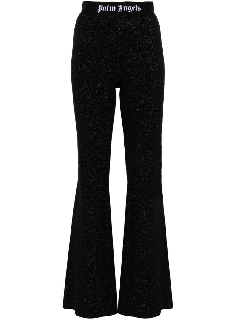 Palm Angels Logo lurex flared trousers | Urbalenti™ NYC