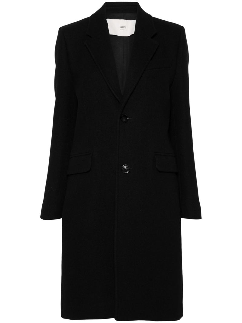 Ami Paris Wool single-breasted coat | Urbalenti™ NYC