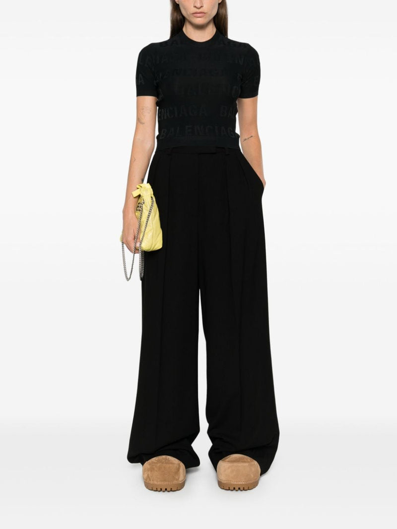 Balenciaga jacquard logo crop top | Urbalenti™ NYC