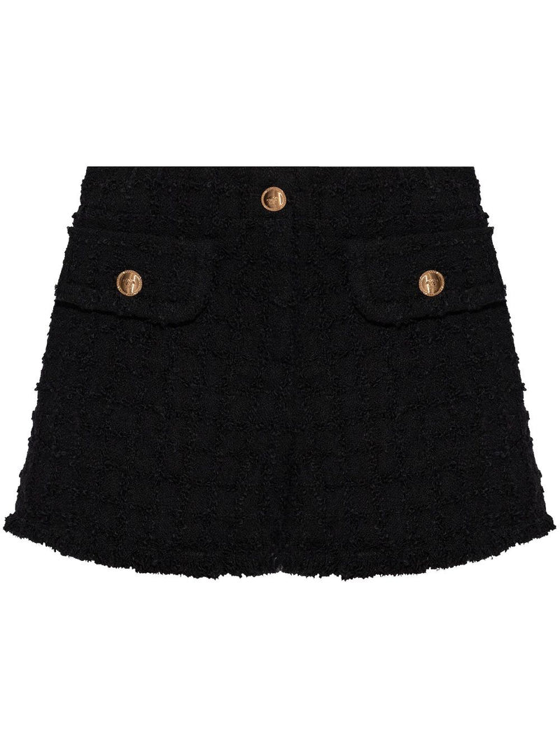 Versace Heritage tweed mini shorts | Urbalenti™ NYC