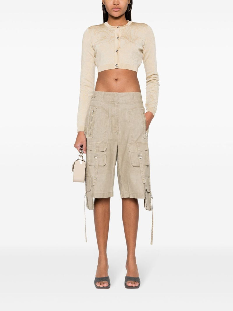 Versace Barocco lurex cropped cardigan | Urbalenti™ NYC