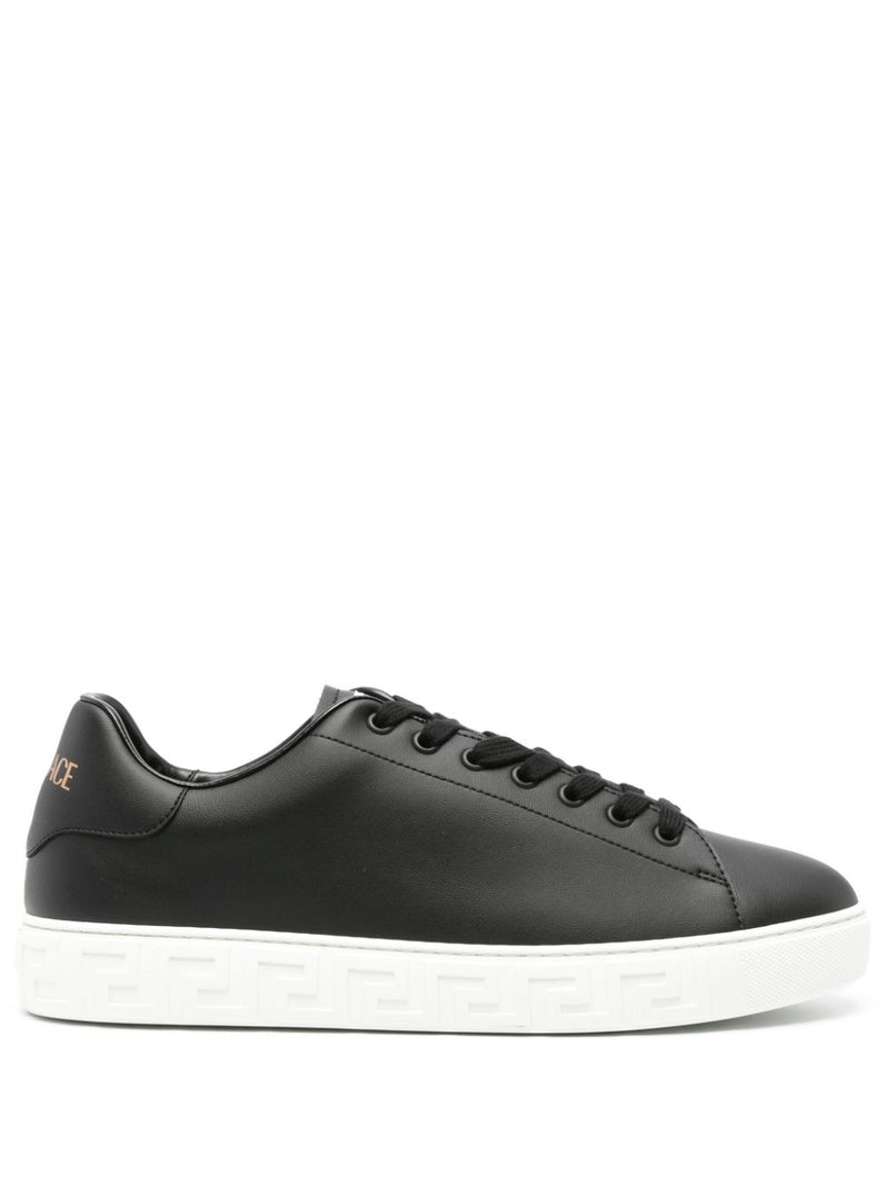 Versace greca faux leather sneakers | Urbalenti™ NYC