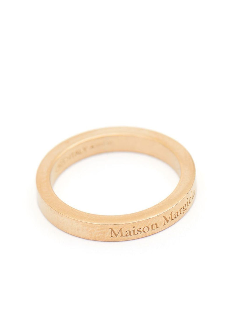 Maison Margiela logo-engraved band ring | Urbalenti™ NYC