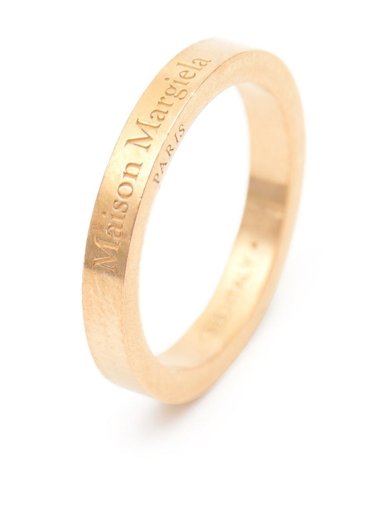 Maison Margiela logo-engraved band ring | Urbalenti™ NYC