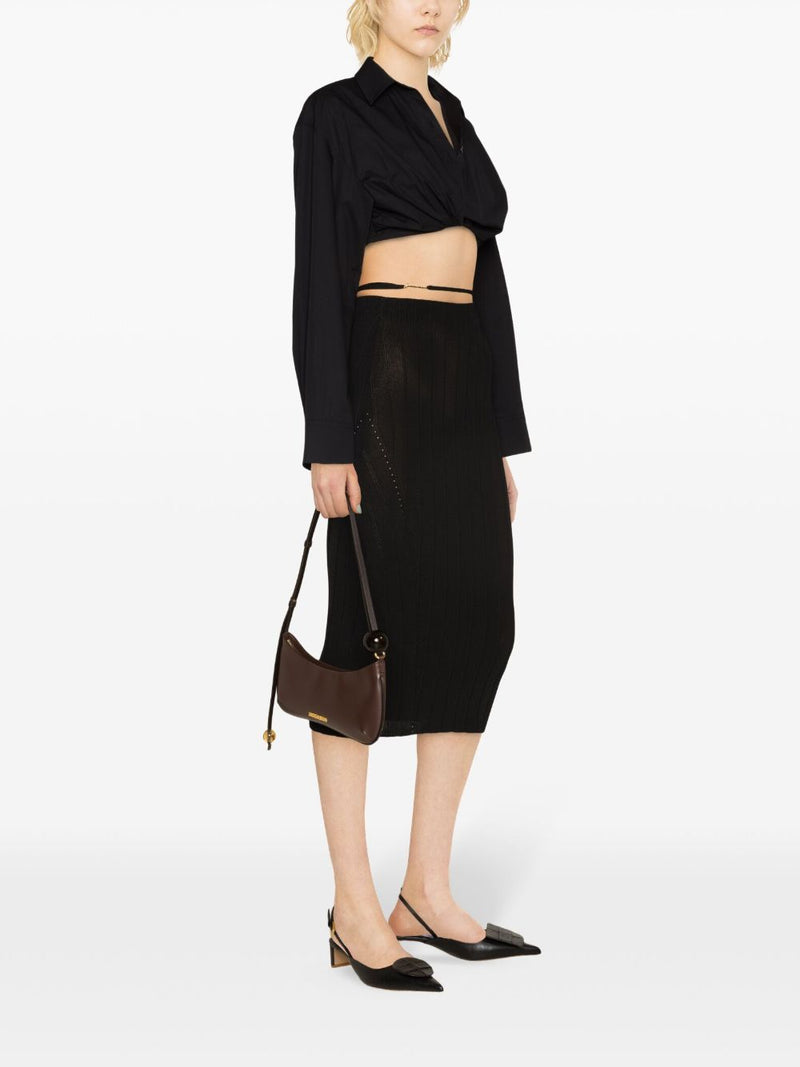 JACQUEMUS La Jupe Pralu midi skirt | Urbalenti™ NYC