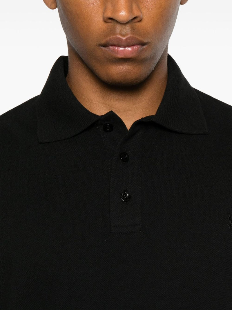 Saint Laurent Cassandre Polo Shirt - Black Cotton | Urbalenti | Urbalent... | Urbalenti™ NYC