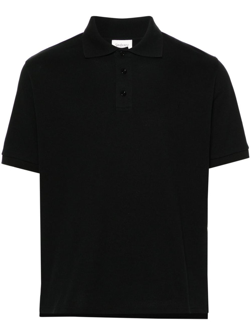 Saint Laurent Cassandre Polo Shirt - Black Cotton | Urbalenti | Urbalent... | Urbalenti™ NYC