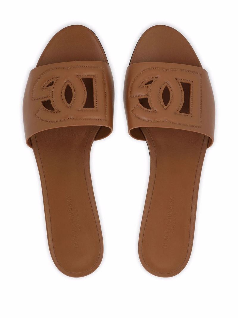 Dolce & Gabbana DG Logo leather sandals | Urbalenti™ NYC