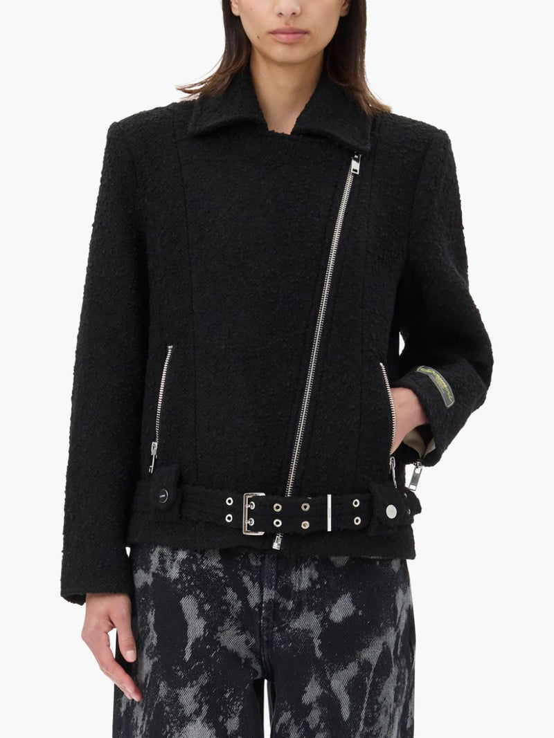 Ganni Ganni Textured Boucle Wool Jacket