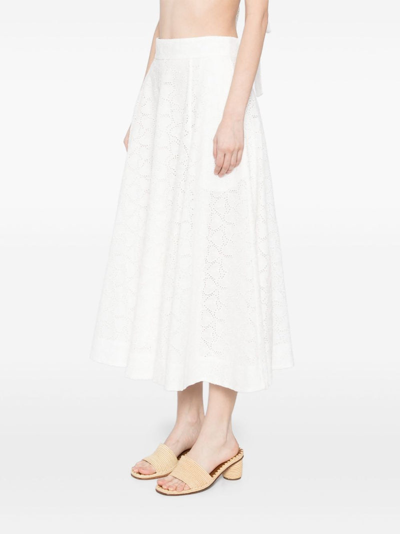 Zimmermann Zimmermann Crush embroidered midi skirt