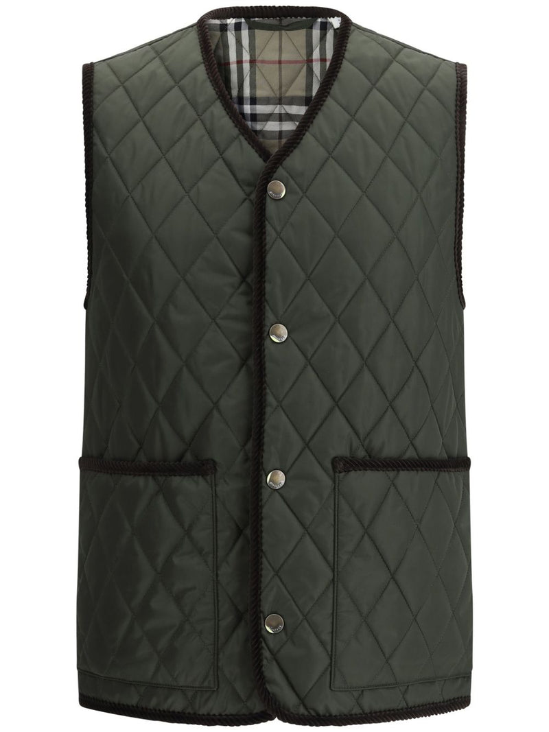 Burberry diamond-quilted sleeveless jacket | Urbalenti™ NYC
