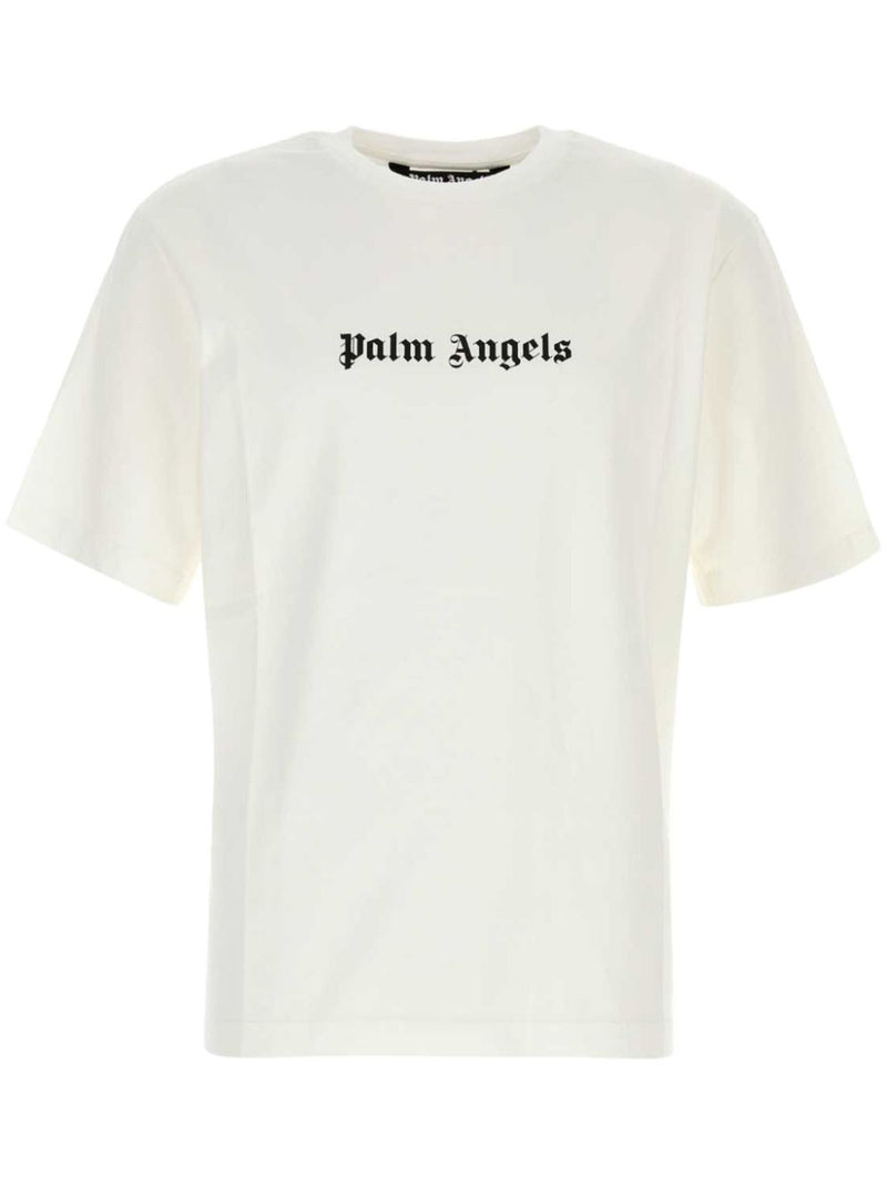 Palm Angels logo print crew neck T-shirt | Urbalenti™ NYC