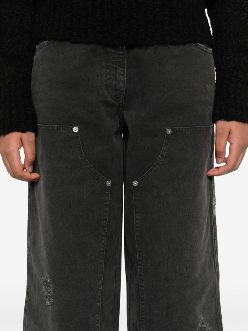 Golden Goose jeans with distressed effect and front patches | Urbalenti™ NYC
