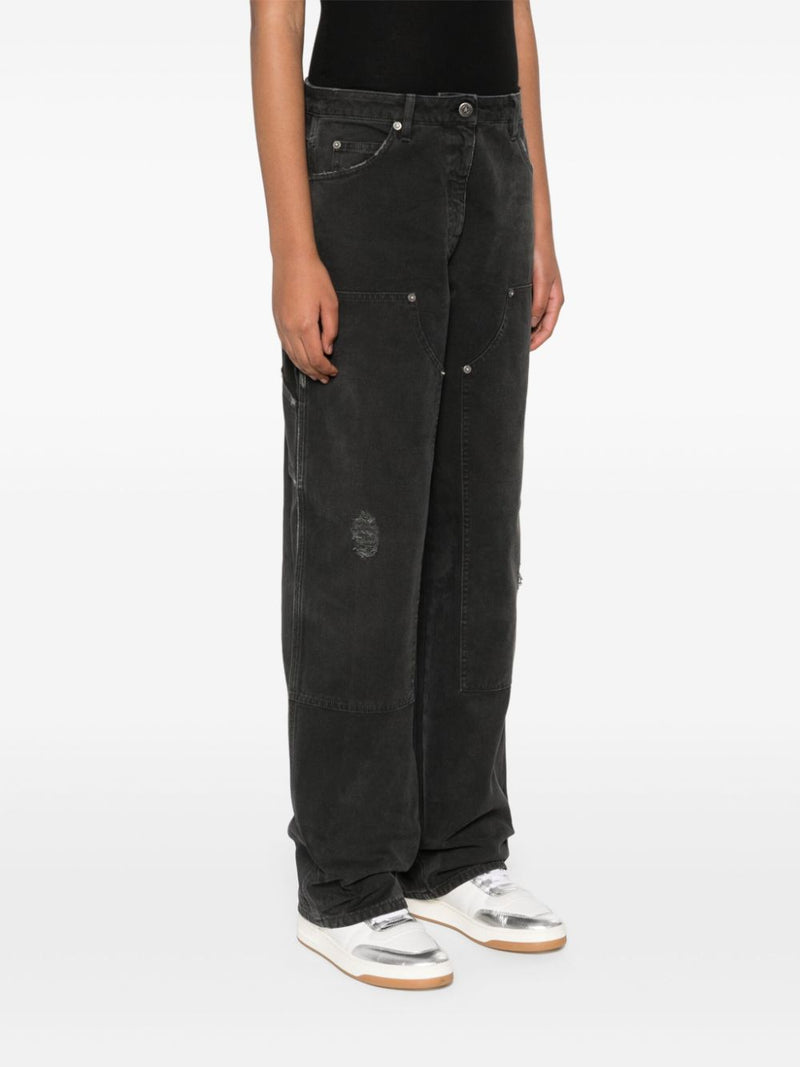 Golden Goose jeans with distressed effect and front patches | Urbalenti™ NYC