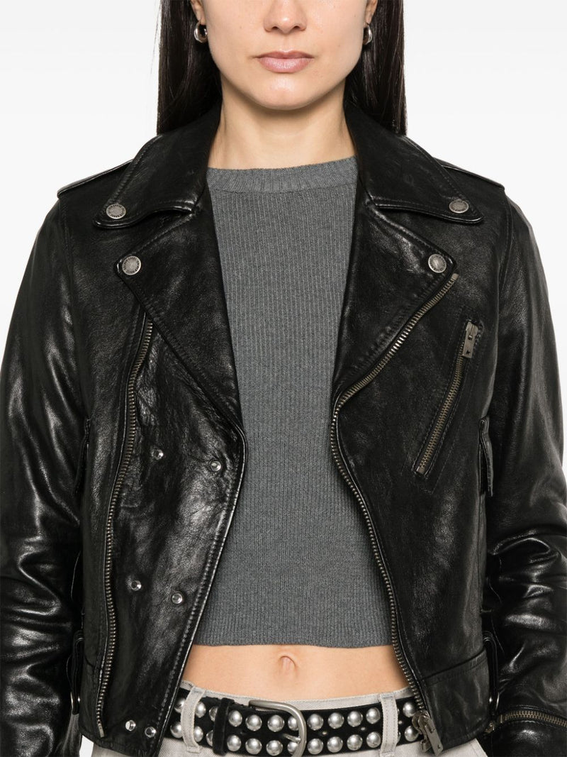 Golden Goose leather jacket with shiny effect | Urbalenti™ NYC