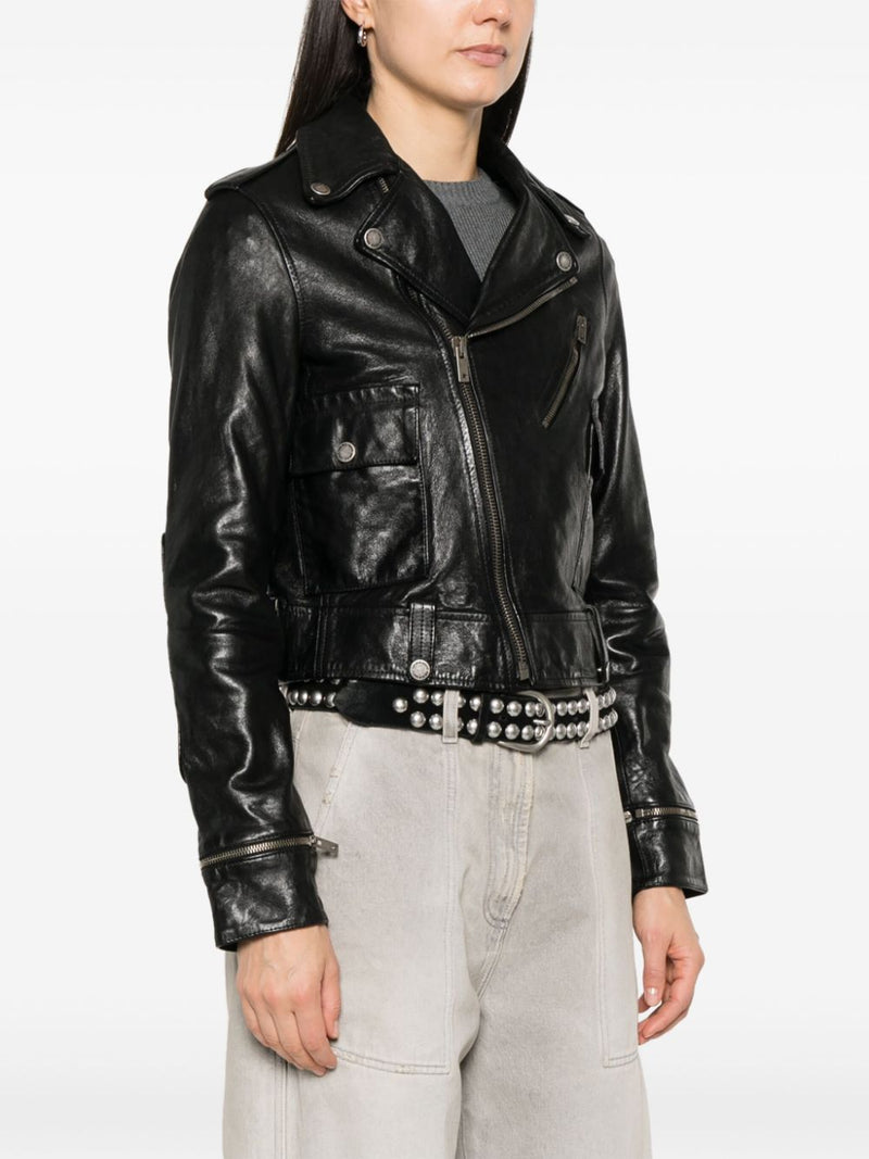 Golden Goose leather jacket with shiny effect | Urbalenti™ NYC