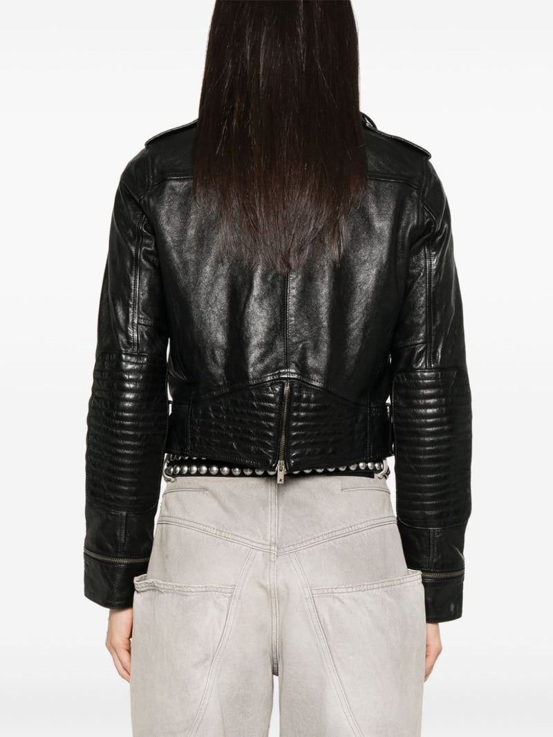 Golden Goose leather jacket with shiny effect | Urbalenti™ NYC