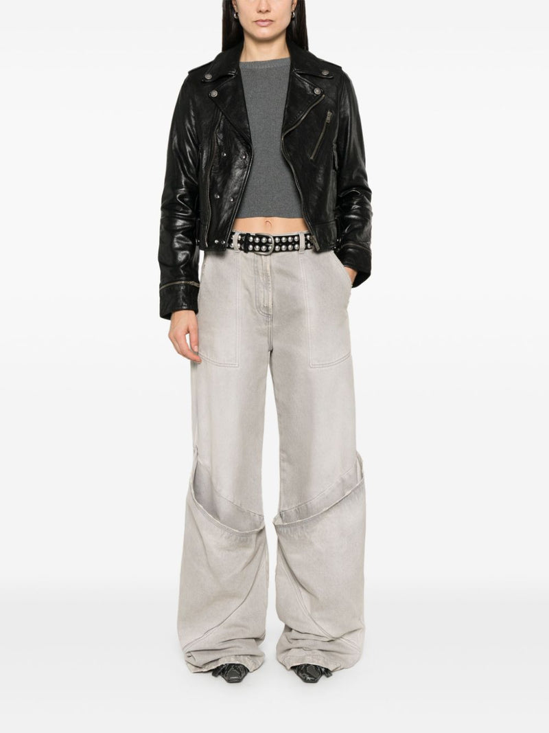Golden Goose leather jacket with shiny effect | Urbalenti™ NYC