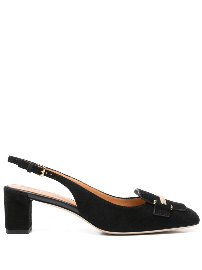 Tod'S 50mm Suede Pumps with Back Strap | Urbalenti™ NYC