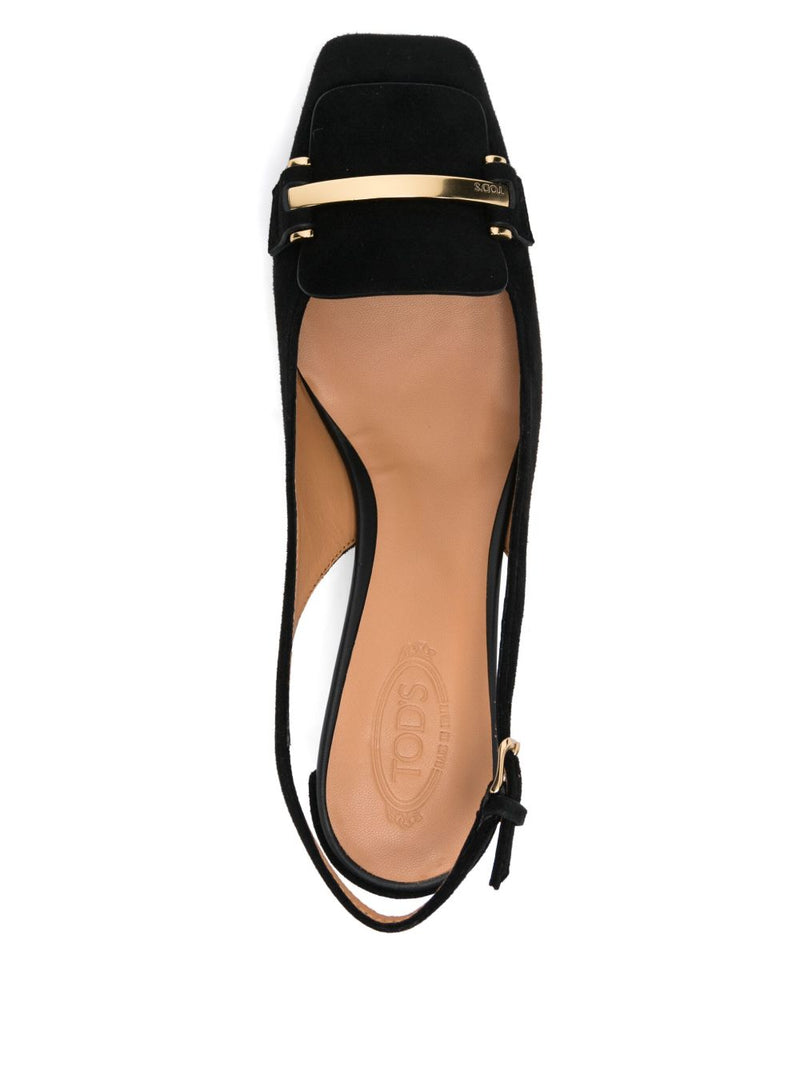 Tod'S 50mm Suede Pumps with Back Strap | Urbalenti™ NYC