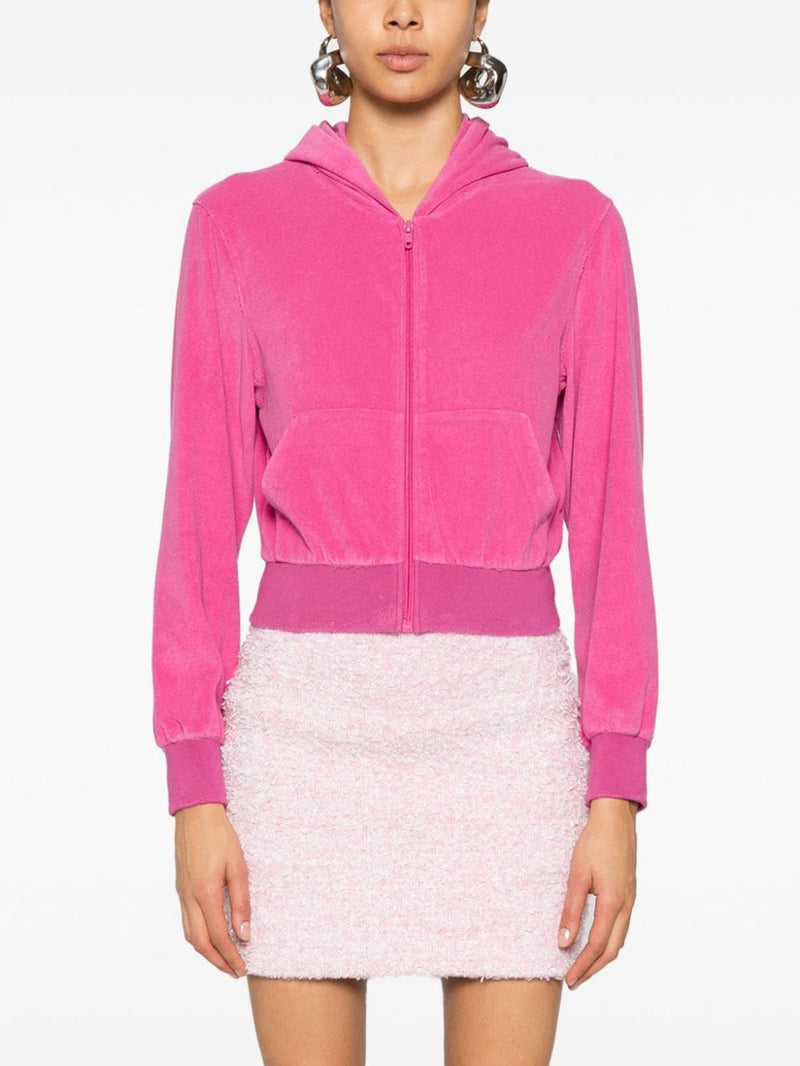 Balenciaga Rhinestone-logo zipped hoodie | Urbalenti™ NYC
