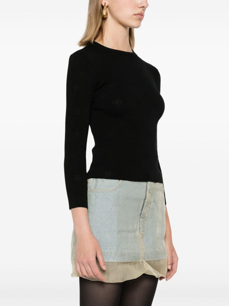 Balenciaga Balenciaga BB-pattern open-knit jumper