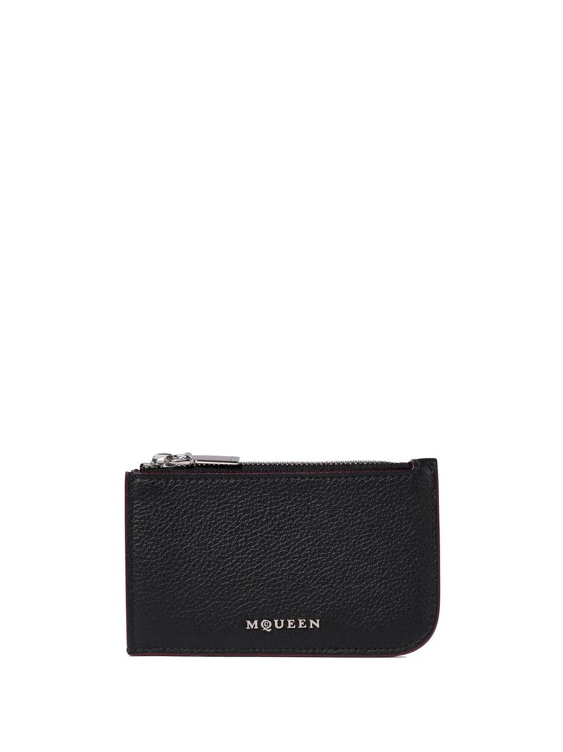 Alexander McQueen leather card case - Black Leather - Style 61VDCC1000-P... | Urbalenti™ NYC