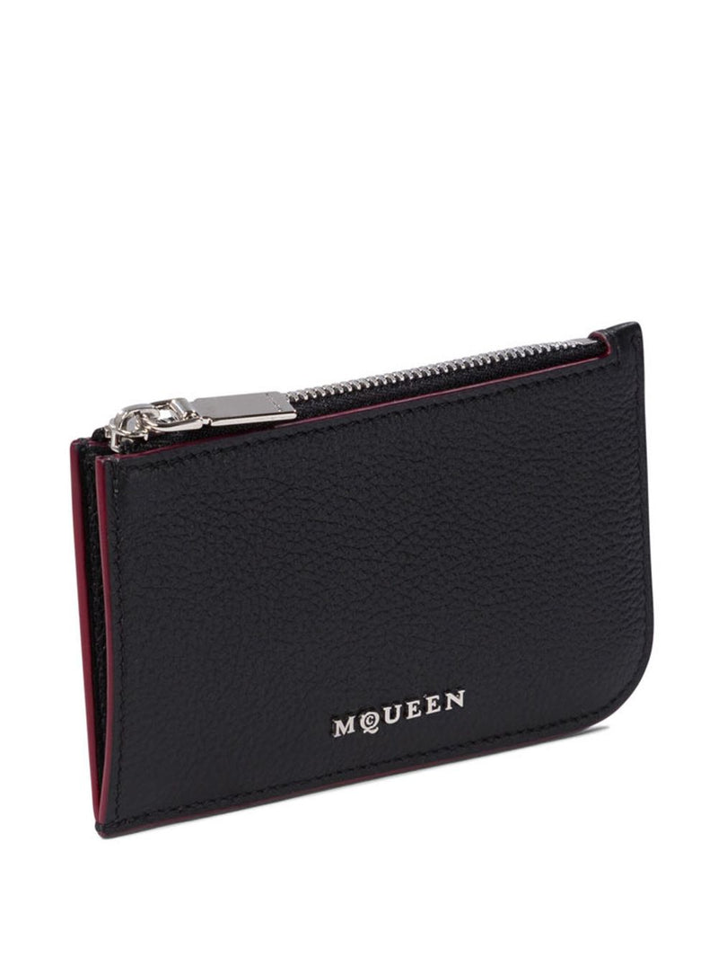 Alexander McQueen leather card case - Black Leather - Style 61VDCC1000-P... | Urbalenti™ NYC