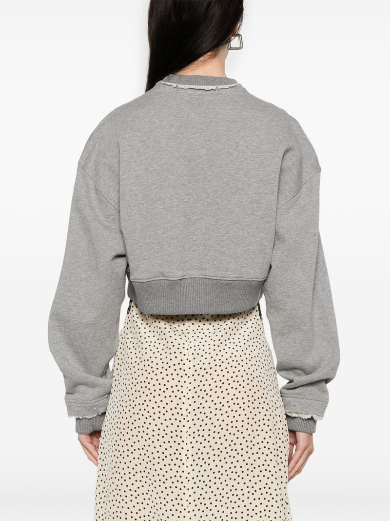 Alexander McQueen Crop sweatshirt with logo | Urbalenti™ NYC