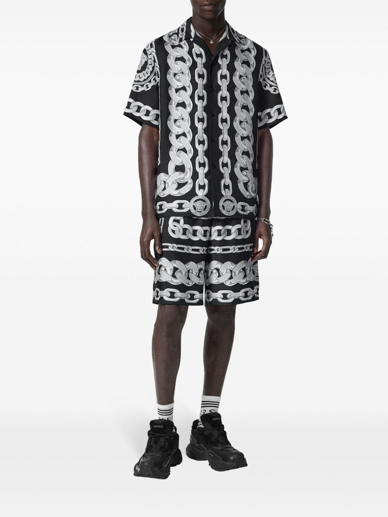 Versace Medusa Chains Silk Shorts | Urbalenti™ NYC