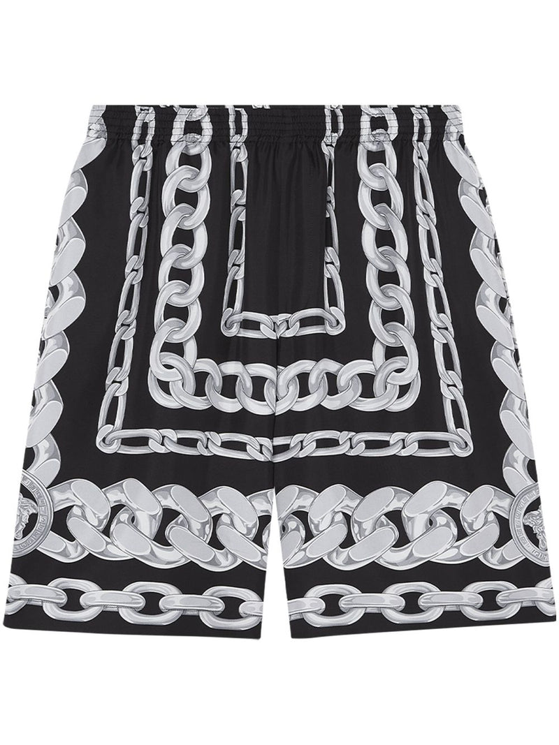 Versace Medusa Chains Silk Shorts | Urbalenti™ NYC