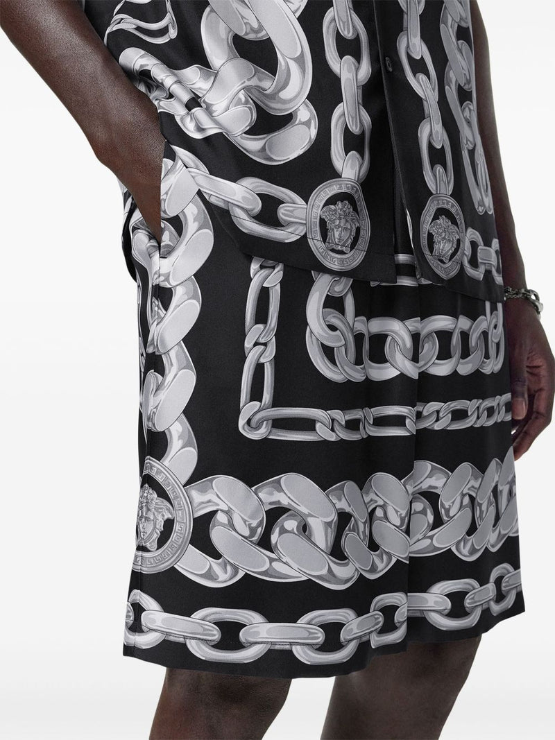 Versace Medusa Chains Silk Shorts | Urbalenti™ NYC