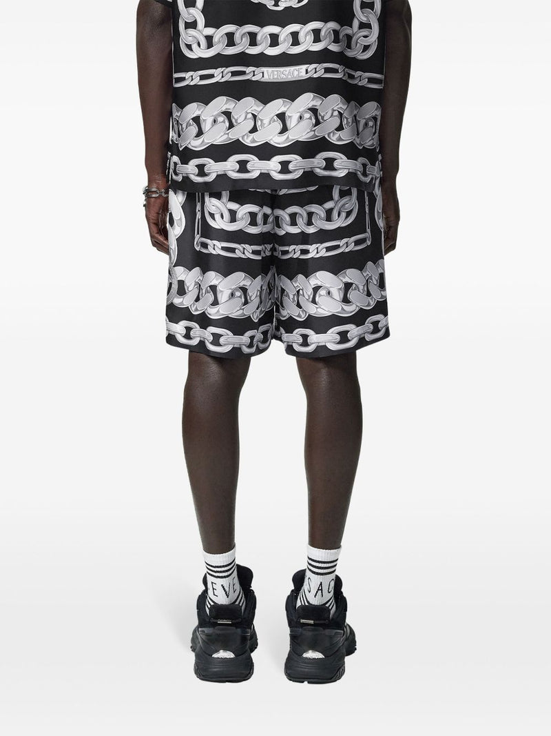 Versace Medusa Chains Silk Shorts | Urbalenti™ NYC