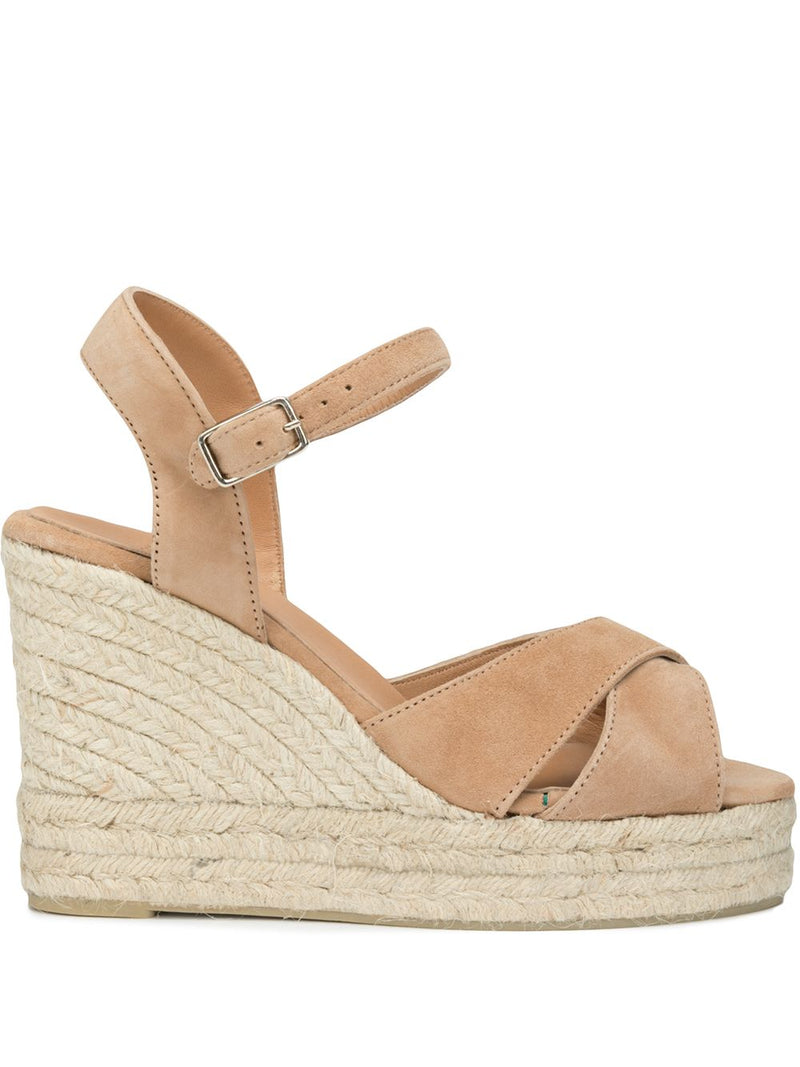 Castañer Blaudell suede wedge sandals | Urbalenti™ NYC
