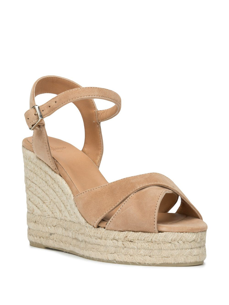 Castañer Blaudell suede wedge sandals | Urbalenti™ NYC
