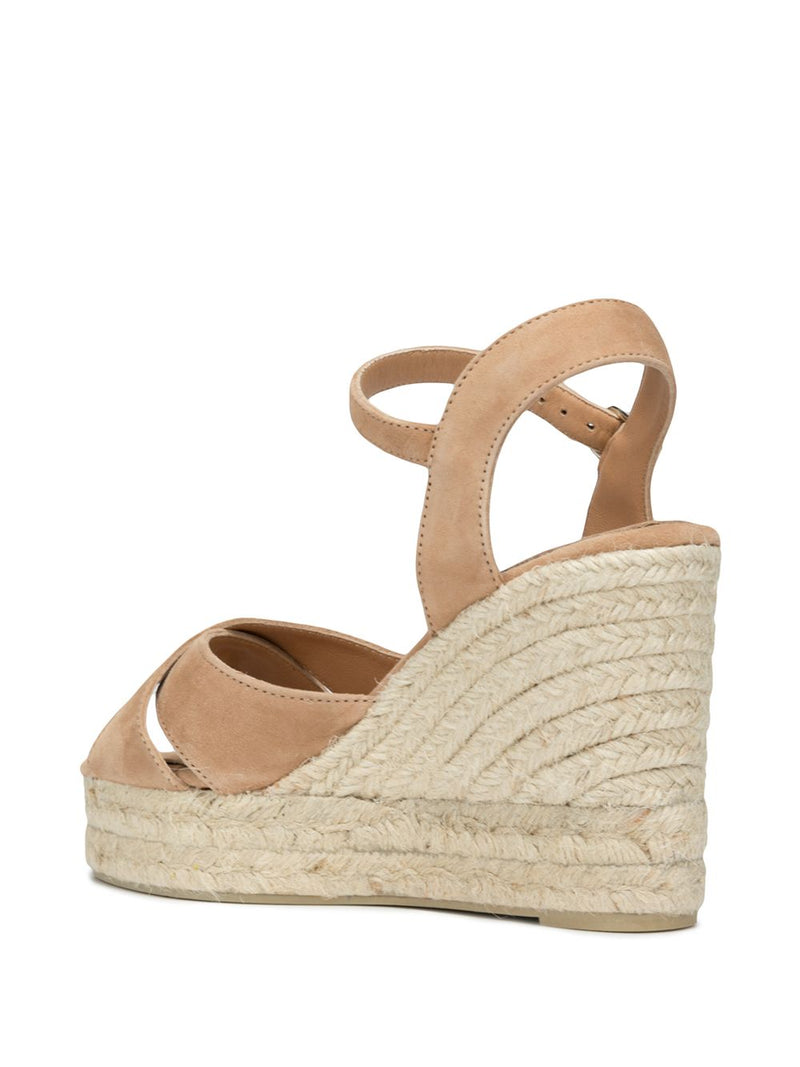Castañer Blaudell suede wedge sandals | Urbalenti™ NYC