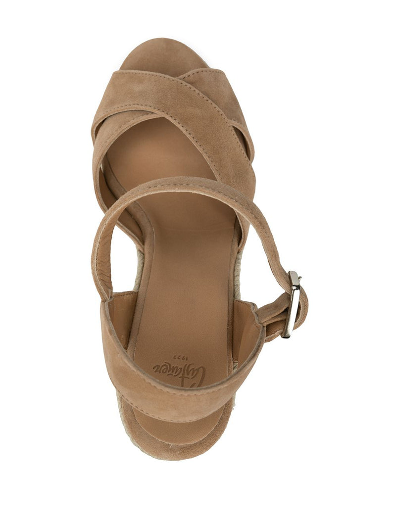 Castañer Blaudell suede wedge sandals | Urbalenti™ NYC