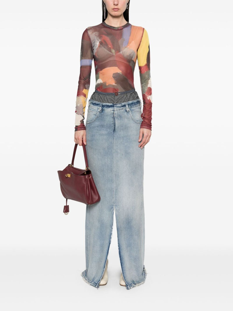 Maison Margiela Maxi denim cotton skirt | Urbalenti™ NYC