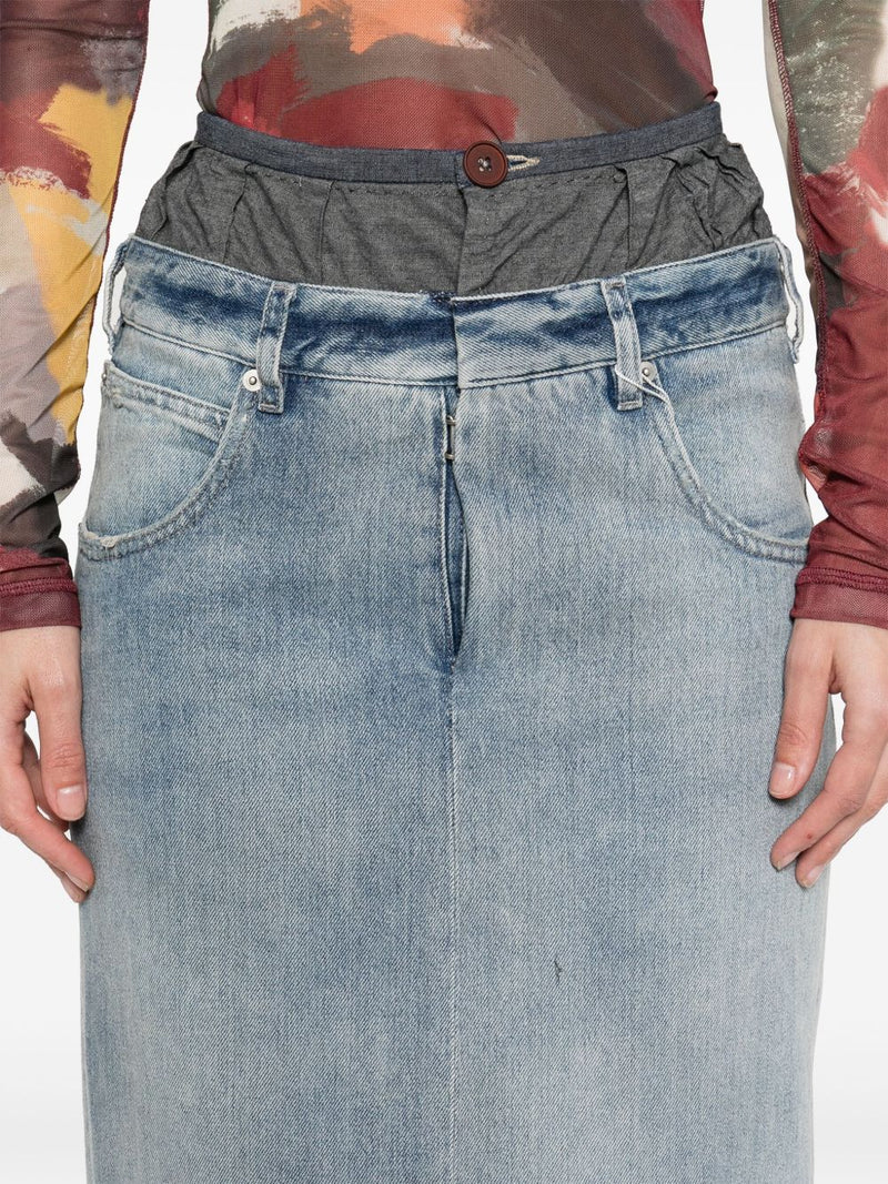 Maison Margiela Maxi denim cotton skirt | Urbalenti™ NYC