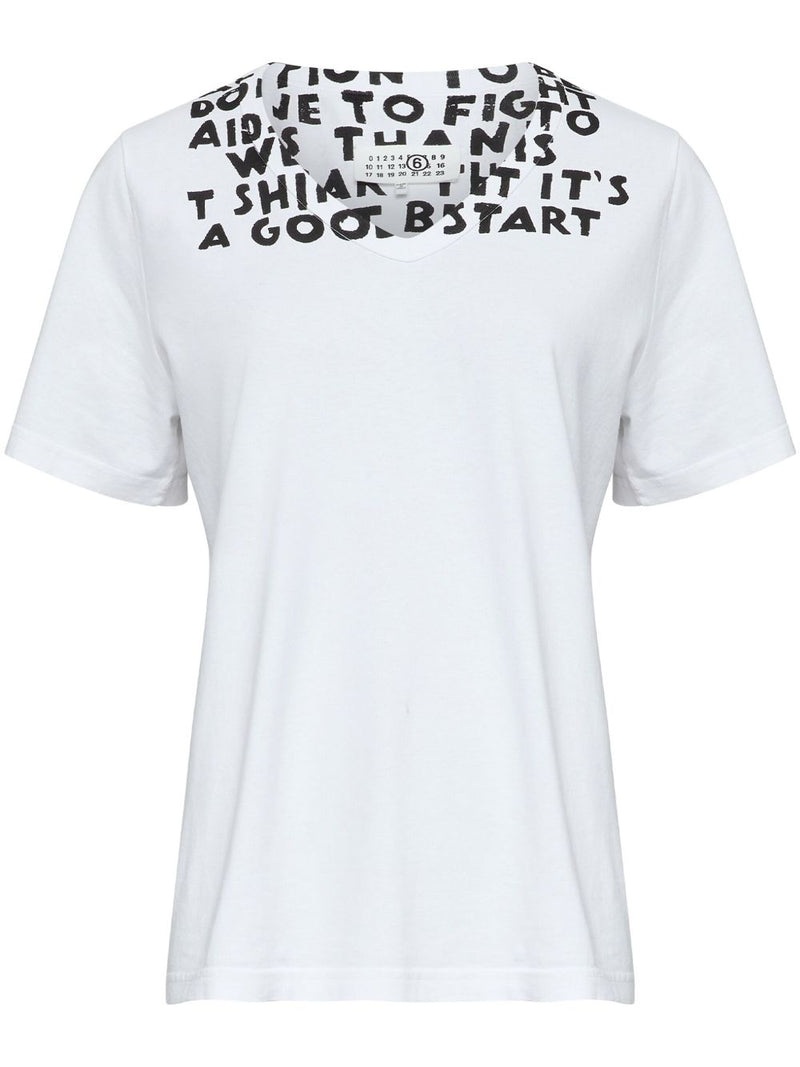 MM6 Maison Margiela Printed cotton t-shirt | Urbalen... | Urbalenti™ NYC